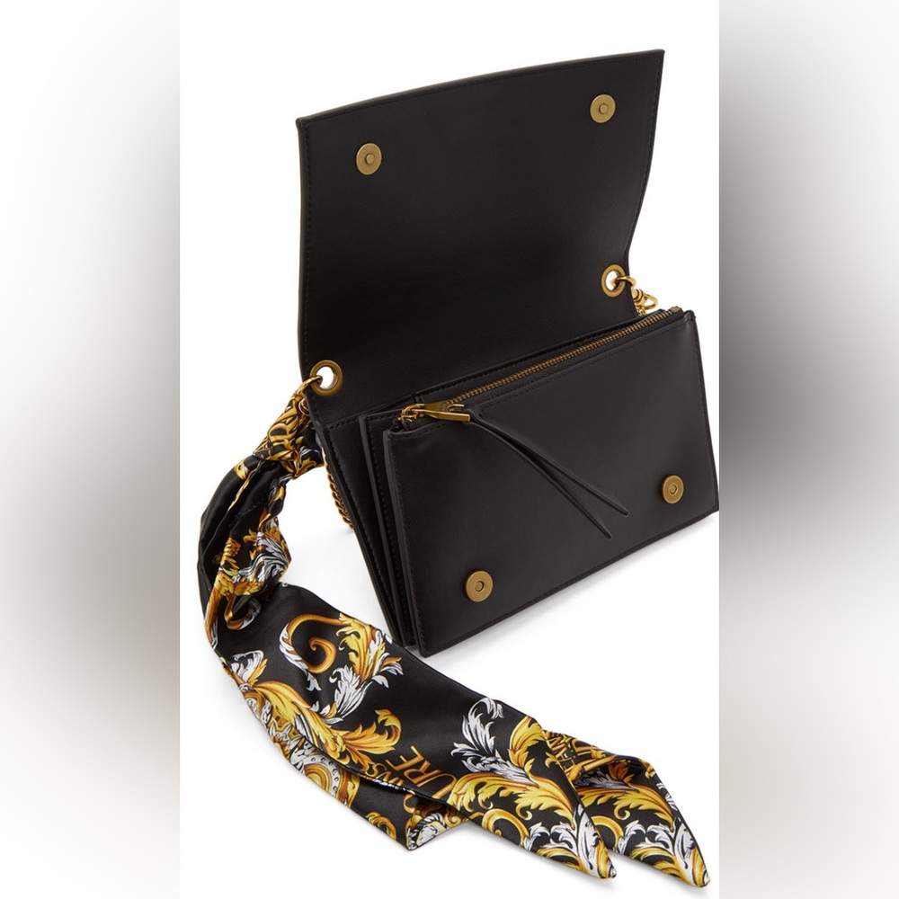 Versace Jeans Couture Balck Faux-Leather Scarf Wallet Bag